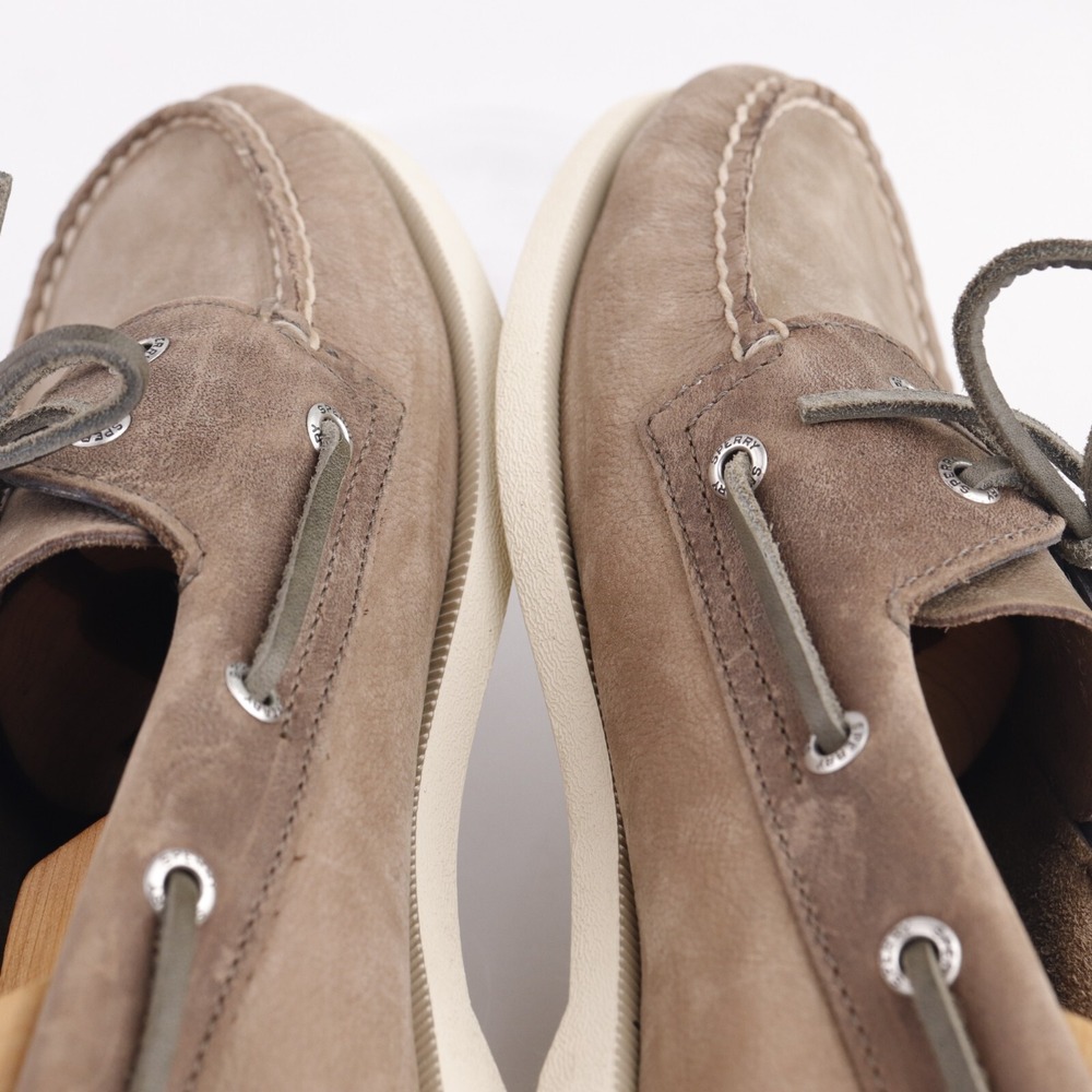 Sperry Mens A/O Boat Shoe Size 11.5 Light Brown Leather Slip On Loafers Yacht - Picture 8 of 13
